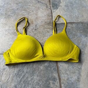 Y2K Victoria's Secret Very Sexy‎ Push Up Bra 34B NEON Satin Underwire Padded